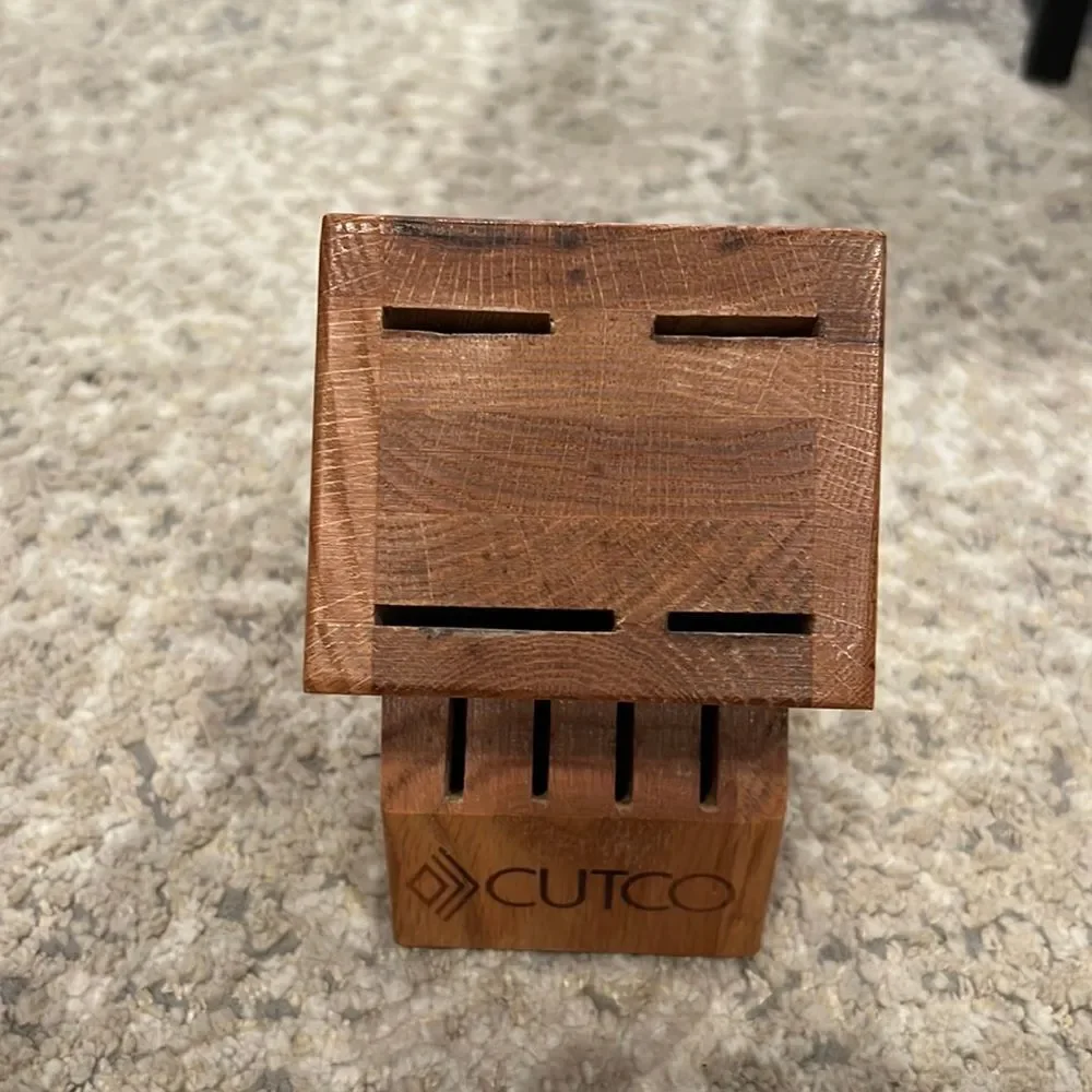 Cutco 8 Slot Wooden Wood Honey Oak Knife Block Usa Preowned Nice